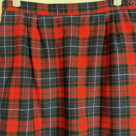 Vintage Pendleton Pure Virgin Wool Skirt Sz 8 Christmas Plaid Manson Tartan USA - Picture 4 of 6